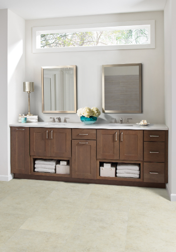 Galvanite Vinyl Flooring in Light Cream in Bathroom